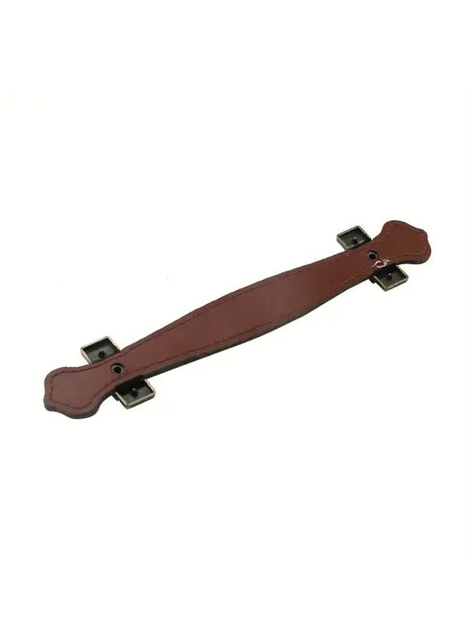 Brown Leather Handle 5 Inch Bow Drawer Pulls 4Pcs Heavy Duty Cabinet Hardware - Image 4